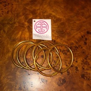 Set of 6 Budgagirl All-Weather Gold Bangles NWT